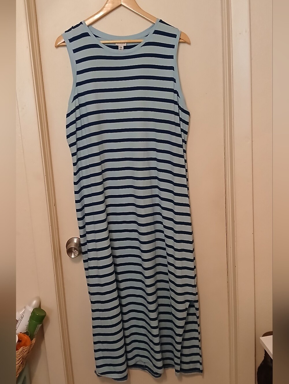 J Crew Factory Striped Tank Dress Maxi Length Size XXL